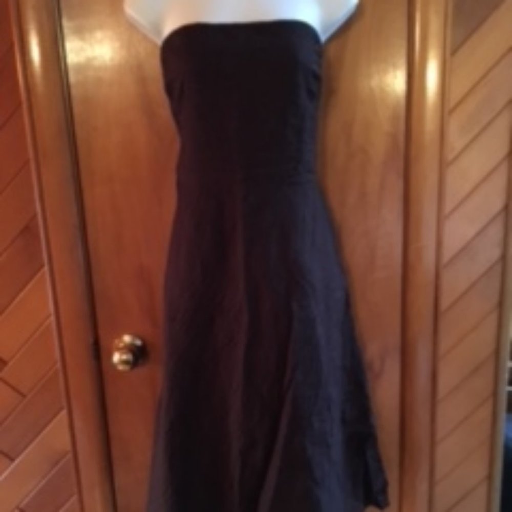 J Crew Brown Strapless Soft Cotton Dress